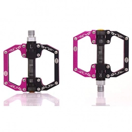 DHTOMC Spares DHTOMC Mountain Bike Pedals Aluminum Alloy Mountain Bike Pedals Flat Platform Sealed Bearing Axle 9 / 16" Cycling Bicycle Pedals Anti-skid Surface (Size:Onesize; Color:Black+Rose Red)