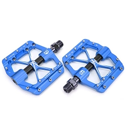 Dilwe Spares Dilwe 3 Bearing Pedal, Not Easy To Rust Hollow and Lightweight CNC Aluminum Alloy Body Bicycle Pedal 7 Cleats for Bicycles(blue)