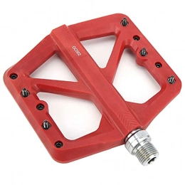 Dilwe Mountain Bike Pedal Dilwe Bicycle Pedal, Mountain Bicycle Bearing Pedal Nylon Fiber Bicycle Accessories Anti‑Skid Red