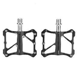 Dilwe Spares Dilwe Bike Pedals, 1 Pair Aluminum Alloy Non-Slip Lightweight Bearing Pedals for Mountain Bike Road Bicycle MTB (Black)