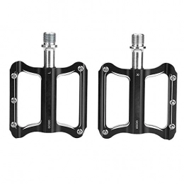 Dilwe Spares Dilwe Bike Pedals, 1 Pair Aluminum Alloy Non-Slip Stable Flat Pedals for Mountain Bike MTB Road Bicycle (Black)
