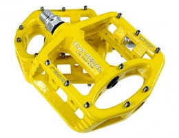 DSAEFG Mountain Bike Pedal DSAEFG Metal Bicycle Pedals Mountain Bike Pedal Lightweight Magnesium Alloy Pedal Bicycle Bearing Ankle Mountain Bike Wide Lubrication Flat Pedal (color : Yellow)