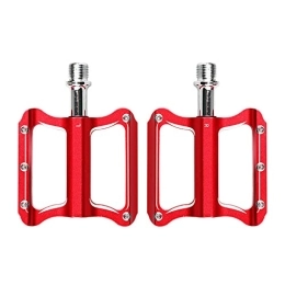 DSFHKUYB Spares DSFHKUYB Bike Pedals Ultralight Mountain Bike Pedals Aluminum Anti Slip Durable Bike Flat Pedals, DU Spindle Bicycle Pedals for MTB BMX Bicycle, Red