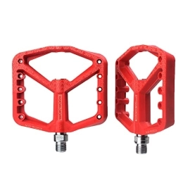 DSFHKUYB Spares DSFHKUYB Mountain Bike Pedals Nylon Fabric Anti Slip Durable Bike Flat Pedals, DU Spindle Ultralight MTB BMX Bicycle Cycling Road Bike Hybrid Pedals for 9 / 16 inch, Red