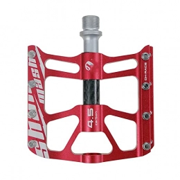 DSFHKUYB Spares DSFHKUYB Road Bike Pedals Fiber Mountain Bike Pedals 9 / 16" Pedals Cycling Wide Platform Flat Pedals for Bike 3 Bearings Non-Slip Waterproof Dustproof, Red