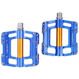 Dupeakya Bike Pedals, Premium Lightweight Universal Platform Pedals for Road Bicycle Mountain Bikes MTB BMX - Blue Gold