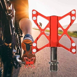 Bediffer Spares durable Pedals Bicycle Replacement Equipment exquisite workmanship Bike Lightweight Pedals for trail riding(red)