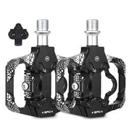 Edinber Mountain Bike Pedal Edinber Mountain Bike Pedals Compatible for SPD Cleats Sealed Clipless, Aluminum Bicycle Flat Platform Pedals, Dual Platform Multi-Purpose - Great for Road Bike MTB