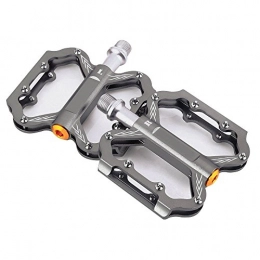 Eizur Spares Eizur Aluminum Ultrathin Bike Pedal Skidproof 3 Bearings Flat Platform Bicycle Cycling Pedals for MTB Mountain Bike Size:98*64*10mm--Titanium