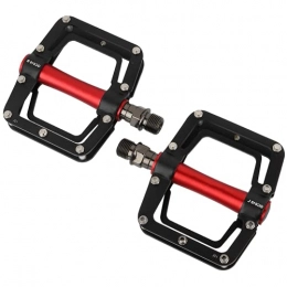 Eulbevoli Mountain Bike Pedal Eulbevoli Mountain Bicycle Pedal Sets, Bike Accessories Aluminum Alloy Durable for Most Bikes for Road Mountain BMX MTB Bike(black+red)