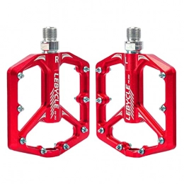 F Fityle Spares F Fityle Bicycle Pedals Road Mountain Bike Pedals 9 / 16 Inch Aluminum Alloy Flat Platform Bearing Pedals MTB Road Bike Accessories - PD 202 Red