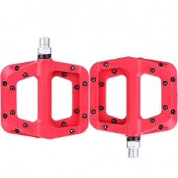 Feixunfan Spares Feixunfan Bike Pedals Bicycle Pedal Seal Double Spindle Bearing Mountain Bike Pedal Durable Road Bike Aluminum Wide Pedal for MTB BMX Mountain Road Bike (Color : Red)