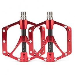 Feixunfan Spares Feixunfan Bike Pedals MTB Bicycle Pedal 9 / 16" Wide Plus Aluminum Alloy Flat Bicycle Pedal for MTB BMX Mountain Road Bike (Color : Red)