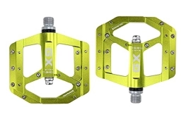CNRTSO Spares Flat Foot Pedal Sealed Bike Pedals CNC Aluminum Body For MTB Road Mountain Bike 3 Bearing Bicycle Pedal Parts Bike pedals (Color : Green)