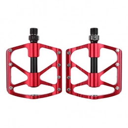 FM Mountain Bike Pedal FM 1 Pair 3-Bearing Anti-slip Ultralight Aluminum Alloy Mountain Bike Pedals (Red)