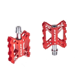 ALEFCO Mountain Bike Pedal Folding Bike Pedals Aluminium Alloy Steel Flat Bicycle Platform Pedals Lightweight Mountain Bike Pedals Cycling Pedals Stable MTB Cycling Cycle Platform Pedal (Red)