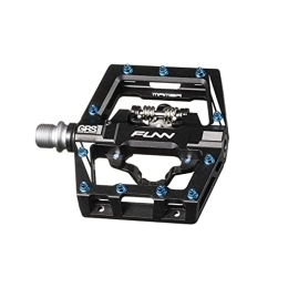 Funn Spares Funn Mamba S Mountain Bike Clipless Pedal Set - Single Side Clip Compact Platform MTB Pedals, SPD Compatible, 9 / 16-inch CrMo Axle (Black)