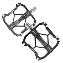 Garneck Spares Garneck 1 Pair Bicycle Pedals Bicycle Platform Flat Pedals Cycling Sealed Bearing Aluminium Alloy Pedal for Road Mountain BMX MTB (Black)
