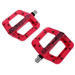 Garneck Spares Garneck 1 Pair of Mountain Bike Pedals - Lightweight Non-Slip Nylon Fibre Platform Pedals for Mountain Bike BMX Mountain Bike (Red)