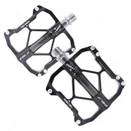 Garneck Spares Garneck 1Pair Bike Pedals Bicycle Platform Flat Pedals Cycling Sealed Bearing Aluminum Alloy Pedal For Road Mountain BMX MTB (Black)