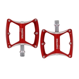 Garneck Spares Garneck Mountain Bike Pedal Aluminium Strong Nonslip Bicycle Platform Flat Pedals for Road Mountain BMX MTB Bike (Red)