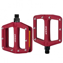 GPWDSN Spares GPWDSN Bicycle Pedals, Pedals Mountain Bike Pedals Lightweight Nylon Fiber Bicycle Platform Pedals for BMX MTB 9 / 16" Red