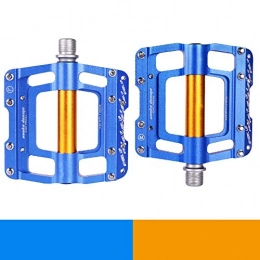 GSTARKL Spares GSTARKL Mountain Bike Pedals, 9 / 16 Inch Flat CNC Aluminum Cycling Pedals for MTB Bicycles with Replaceable Grips Pins, Blue