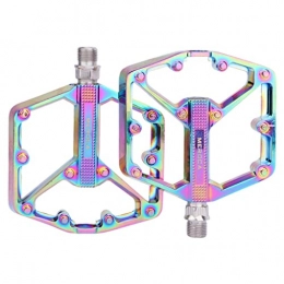 Harilla 2x Aluminum Alloy Bicycle Pedals, 9/16" Sealed Bearing Platform Non-Slip MTB Bike Pedals Cycling Pedals for Kid Bike Road Mountain Bike - Colorful