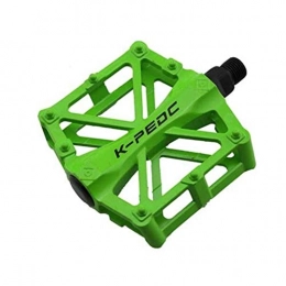 HNZZ Mountain Bike Pedal HNZZ Bike Pedal Bicycle Pedal MTB Mountain Bike Pedals Aluminum Alloy CNC Bike Footrest Big Flat Ultralight Cycling Pedals On For Outdoor Sports (Color : Green 1 Pair)