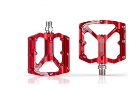 HYE Spares HYE XINGSTOR Bike Pedals CNC Aluminium Alloy Flat Bicycle Platform Pedals Mountain Bike Cycling Pedals Lightweight Anti-skid Mtb Pedal (Color : XLHAEAHL-RED)