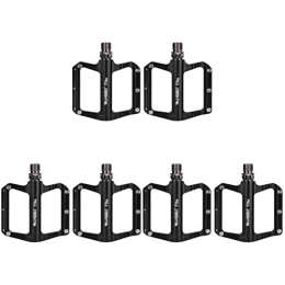 INOOMP Mountain Bike Pedal INOOMP 6 pcs Slip Accessories Alloy Parts Platform Non-slip Pedals Aluminium Bike Flat Road Reusbale Anti Quick for Skid Cycling Non- Mountain Replacement Release Black Lightweight