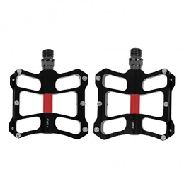 Jadeshay Spares Jadeshay Bike Pedals - 1 Pair Durable Mountain Bike Pedals - Aluminum Antiskid Bicycle Lightweight Pedals(red black)