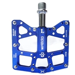 JBHURF Mountain Bike Pedal JBHURF Bicycle pedals, mountain bike pedals, mountain bike bearing pedals, light Palin aluminum alloy non-slip flat aluminum alloy platform, sealed DU bearing axle 9 / 16 inch (Color : Blue)