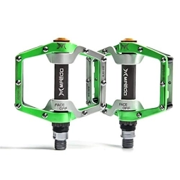 JHYS Spares JHYS Anti-Slip Durable Bicycle Pedals, Flat Bike Pedals Road 2 Sealed Bearings Bicycle Pedals Mountain Bike Pedals Wide Platform pedales Bike Adapter Parts (Green)