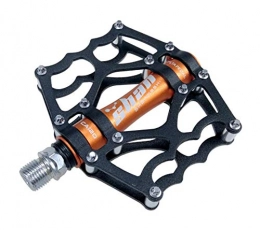 Jiyi Mountain Bike Pedal Jiyi Mountain Bike Bicycle Pedals, Bicycle Aluminum Alloy Pedals Indoor Dynamic Bicycle Anti-Skid Pedals Black orange