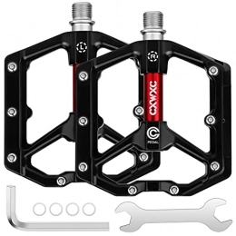 Joyhoop Mountain Bike Pedal Joyhoop Bicycle Pedals Mountain Bike Road Bike Bicycle Pedals Flat Pedals MTB BMX Ultralight Aluminium Alloy Platform and 3 Sealed Bearings Non-Slip Trekking Pedals 9 / 16 Inch Spindle Pedals