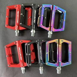 JTXQSI Spares JTXQSI Bicycle pedals, bicycle pedals, aluminum alloy non-slip large pedals, mountain road bike accessories, bearing pedals (Color : Black)