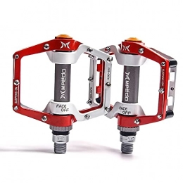 JTXQSI Spares JTXQSI Bicycle Pedals, Flat Pedal Bearings, Bicycle Pedals, Mountain Bike Pedals, Wide Platform Pedals (Color : Red)