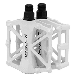K-PEDC Spares K-PEDC Sealed Bearing Lightweight Aluminum Medal Platform Road Bike Pedals Suit for MTB BMX Mountain Bike Cycling Bicycles (White)