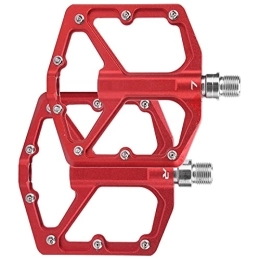 KAKAKE Mountain Bike Pedal KAKAKE Mountain Bike Pedals, Aluminum Alloy Micro‑groove Non‑Slip Pedals DU Bearing System for Mountain Bikes / Road Bikes(Red)