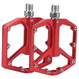 Keenso Spares Keenso 1 Pair Aluminium Alloy MTB Mountain Bike Pedals Non‑slip Bicycle Platform Flat Pedals for Mountain Bike Road Bike (red) Bicycles and Spare Parts