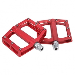 Keenso Spares Keenso 1 Pair MTB Bike Pedals Road Bike Sealed Bearing Pedals Cycling Platform Flat Pedals with 8 Anti‑skid Nails for Mountain Bike, Folding Bike, Road Bike(red)