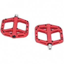 Keenso Spares Keenso 1 Pair Reinforced Nylon Bicycle Pedals Widen High Speed Bearing Pedals MTB Pedals Non-slip Mountain Bike Pedal Replacement (red)