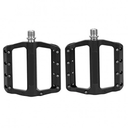 Keenso Spares Keenso Bicycle Pedals Set, 1 Pair Aluminum Alloy Mountain Bike Pedals Lightweight Bicycle Flat Pedal Sets Cycling Accessory(Black)