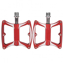 Keenso Spares Keenso Bike Pedal, 1 Pair Universal High Strength Metal Bicycle Pedals Anti-Slip Hollow-Out Cycling Pedal Replacement for Mountain Bike Road Bike(Red)