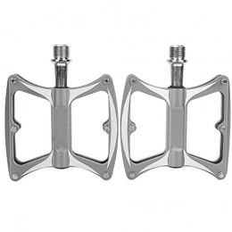 Keenso Spares Keenso Bike Pedal, 1 Pair Universal High Strength Metal Bicycle Pedals Anti-Slip Hollow-Out Cycling Pedal Replacement for Mountain Bike Road Bike(Titanium)
