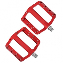 Keenso Spares Keenso Bike Pedal, Aluminum Alloy Mountain Bike Pedals Lightweight Flat Bicycle Pedal Sets Bike Pedals(Red)