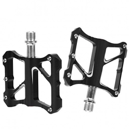 Keenso Spares Keenso Bike Pedals, 1 Pair Lightweight Aluminum Alloy MTB Pedals Non-slip Mountain Bike Road Bike Pedal Cleats(Black)