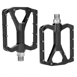 Keenso Spares Keenso Bike Pedals Set, 1 Pair Aluminum Alloy Mountain Bike Pedals Non-slip Bicycle Foot Rest Pedal Cycling Accessory(Black)