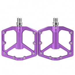 Keenso Spares Keenso Flat Bicycle Pedals, 1 Pair Aluminium Alloy Mountain Bike Pedals Non‑slip Road Bike Bicycle Platform Flat Pedals Cycling Accessories(purple)